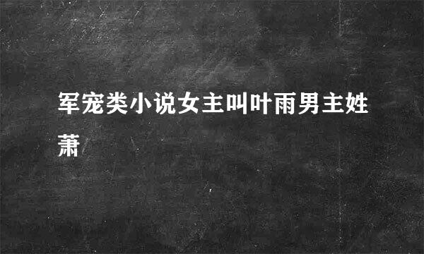 军宠类小说女主叫叶雨男主姓萧