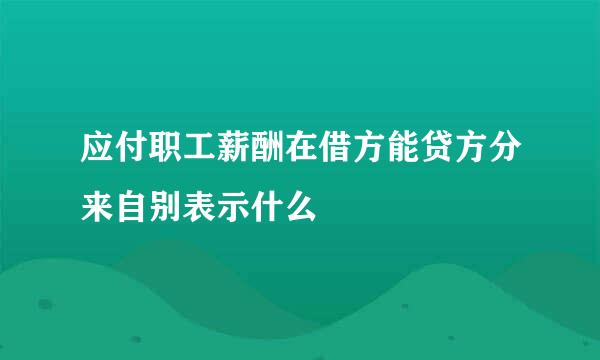 应付职工薪酬在借方能贷方分来自别表示什么