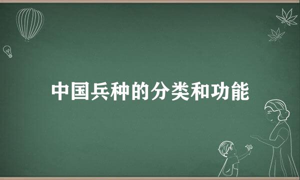 中国兵种的分类和功能