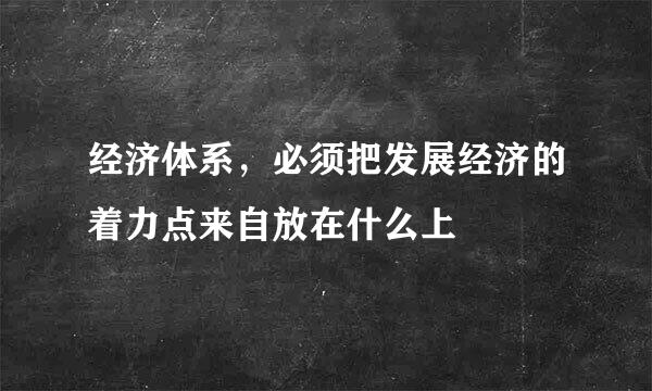 经济体系，必须把发展经济的着力点来自放在什么上