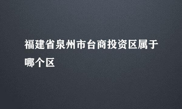 福建省泉州市台商投资区属于哪个区