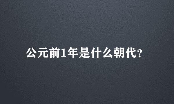 公元前1年是什么朝代？