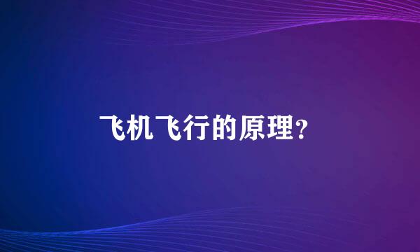 飞机飞行的原理？