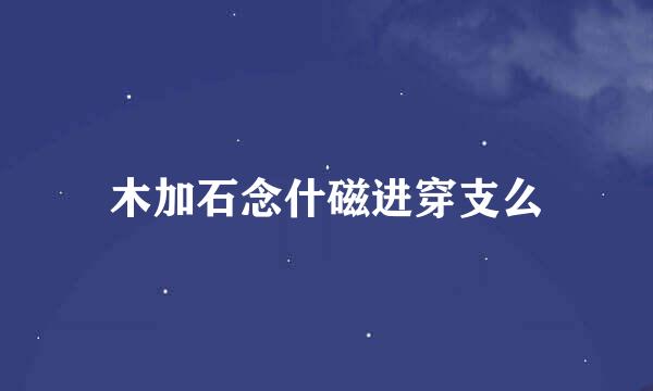 木加石念什磁进穿支么