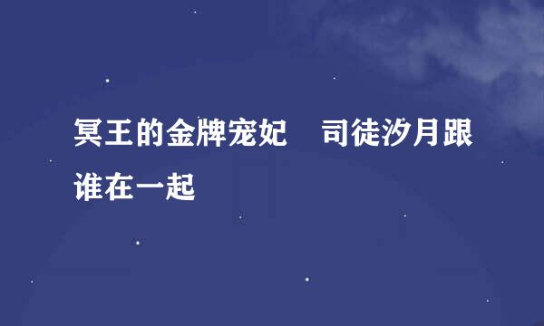 冥王的金牌宠妃 司徒汐月跟谁在一起