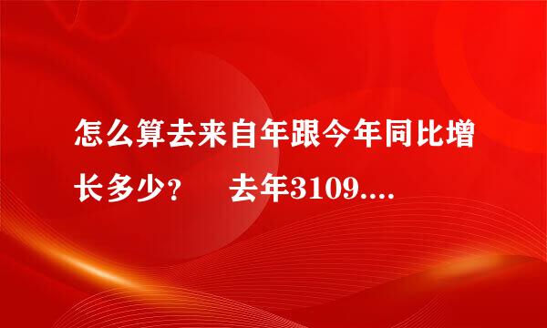 怎么算去来自年跟今年同比增长多少？ 去年3109.06，今年4000，同比增长是多少啊