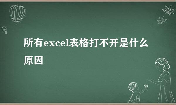 所有excel表格打不开是什么原因