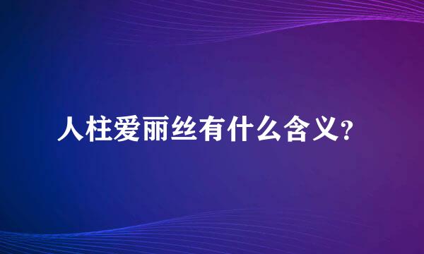 人柱爱丽丝有什么含义？