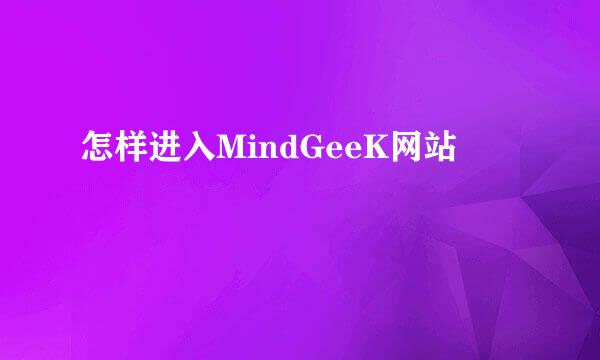 怎样进入MindGeeK网站