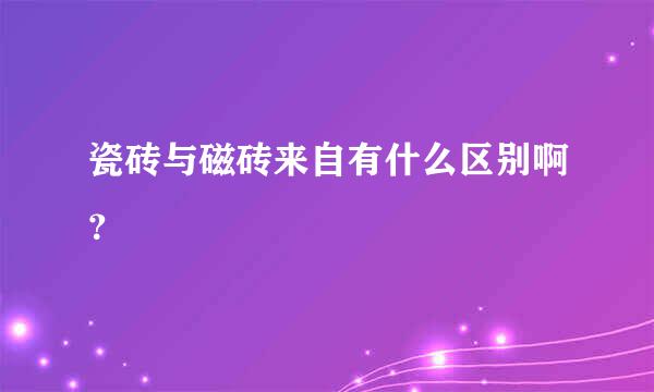 瓷砖与磁砖来自有什么区别啊？