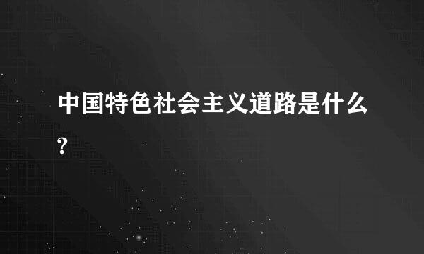 中国特色社会主义道路是什么?