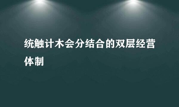 统触计木会分结合的双层经营体制