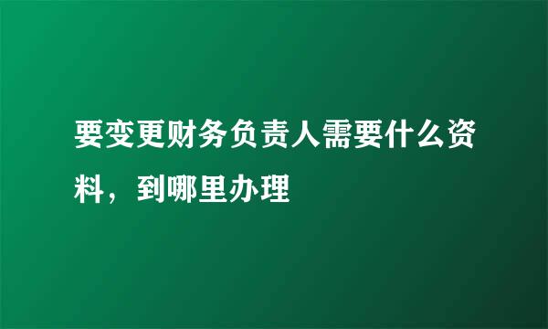 要变更财务负责人需要什么资料，到哪里办理