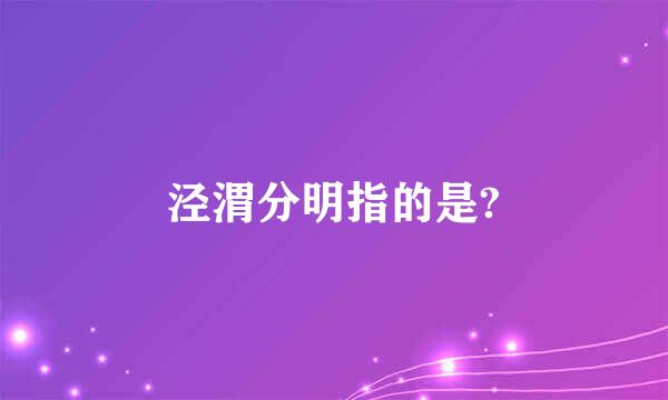 泾渭分明指的是?