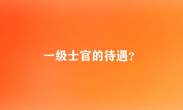 一级士官的待遇？