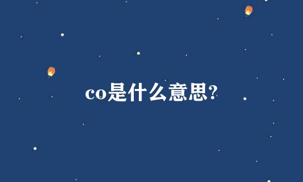 co是什么意思?