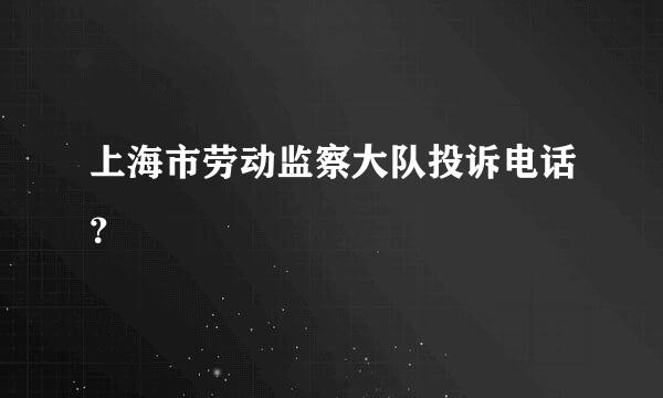 上海市劳动监察大队投诉电话？