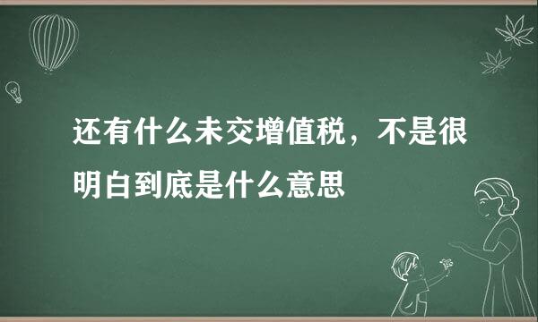 还有什么未交增值税，不是很明白到底是什么意思