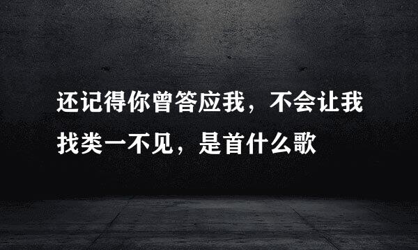 还记得你曾答应我，不会让我找类一不见，是首什么歌