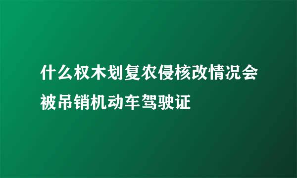 什么权木划复农侵核改情况会被吊销机动车驾驶证