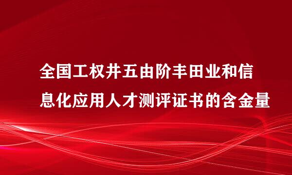 全国工权井五由阶丰田业和信息化应用人才测评证书的含金量