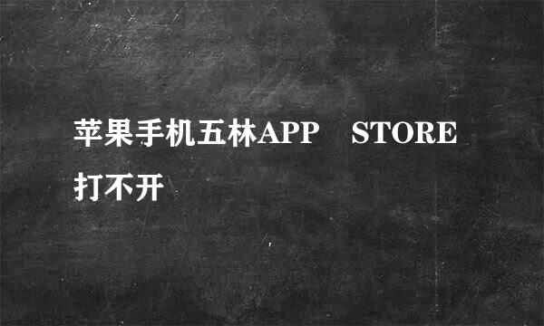 苹果手机五林APP STORE打不开