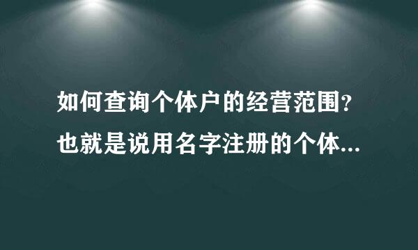 如何查询个体户的经营范围？也就是说用名字注册的个体户，能否在工商局查询系统中查到其经营范围？