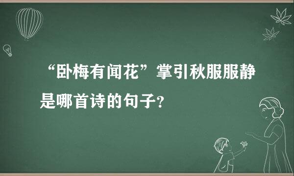 “卧梅有闻花”掌引秋服服静是哪首诗的句子？