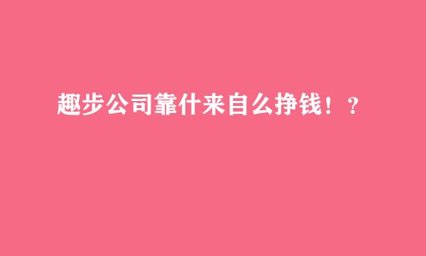 趣步公司靠什来自么挣钱！？