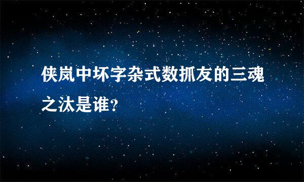 侠岚中坏字杂式数抓友的三魂之汰是谁？