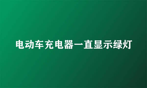 电动车充电器一直显示绿灯