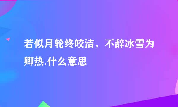 若似月轮终皎洁，不辞冰雪为卿热.什么意思