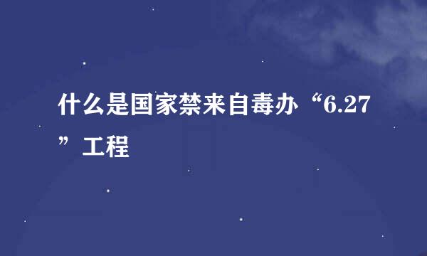 什么是国家禁来自毒办“6.27”工程