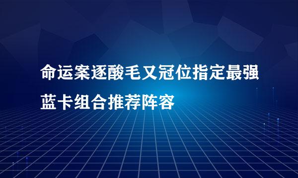 命运案逐酸毛又冠位指定最强蓝卡组合推荐阵容