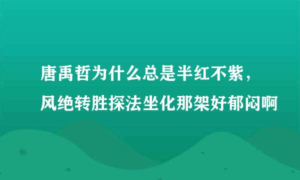 唐禹哲为什么总是半红不紫，风绝转胜探法坐化那架好郁闷啊