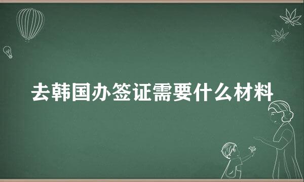 去韩国办签证需要什么材料