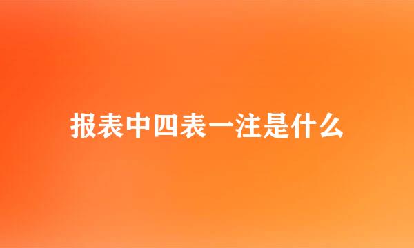 报表中四表一注是什么